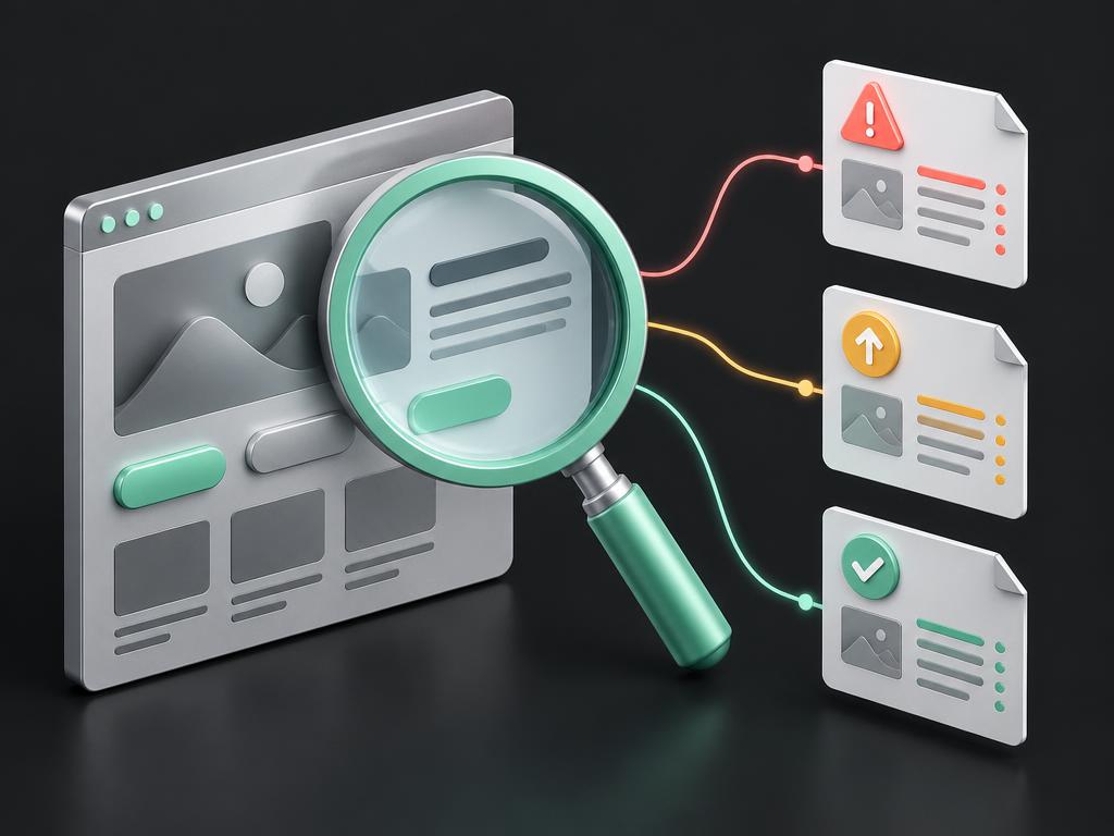 A landing page is inspected and turned into prioritized issues and recommended improvements